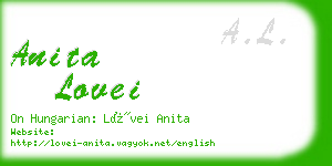 anita lovei business card